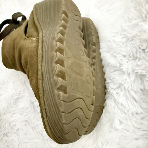 FLY LONDON | Yebi Wedge Boot Booties Shoes Brown Taupe Tie | Size 38, US 7.5-8 - Picture 7 of 8